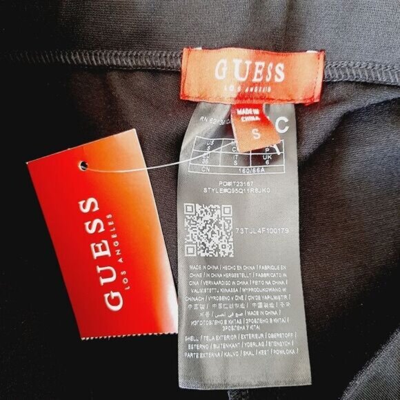 GUESS Rose Mesh Side Panels Pull-On Dressy Stretch Legging Black Sz S - Picture 11 of 12